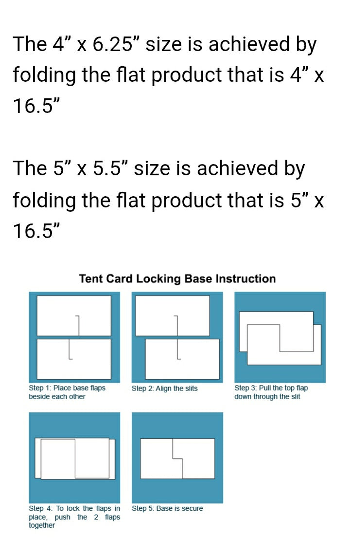 Tent Cards / Table Promo Cards